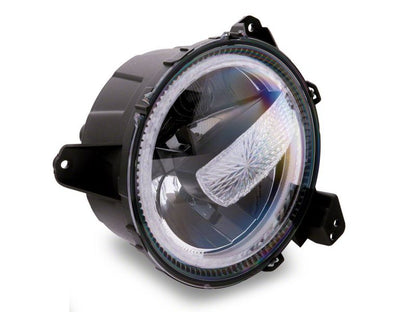 Raxiom 18-23 Jeep Wrangler JL Axial Series 9-In LED Headlights- Blk Housing (Clear Lens) J164371 J164371 Photo - Close Up