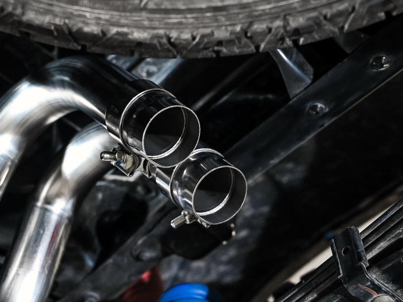 AWE Tuning AWE 16-22 Toyota Tacoma 0FG Catback Exhaust w/ BashGuard - Dual Diamond Black Tips 3015-33826 3015-33826 Photo - Close Up