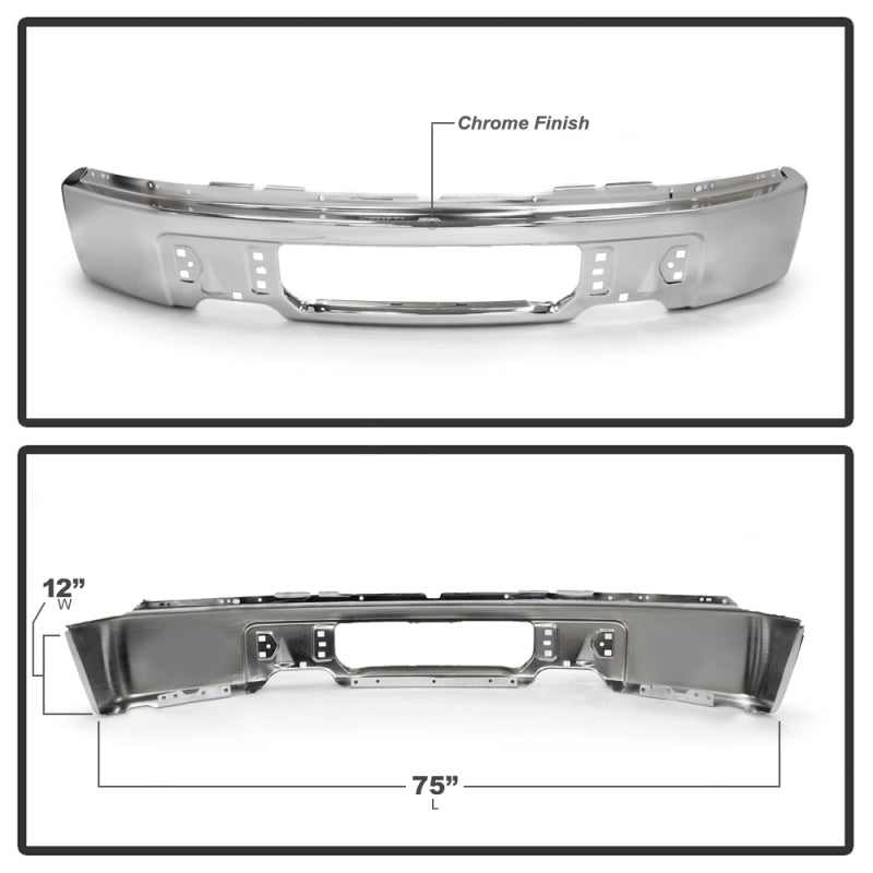 Spyder Ford F150 09-14 w/o Fog Light Hole Front Bumper - Chrome (OEM # 9L3Z17757A) 9948473 9948473 User 1