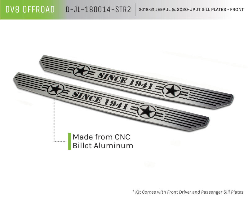 DV8 Offroad 2018-2019 Jeep Gladiator JL Front Sill Plates D-JL-180014-STR2 D-JL-180014-STR2 Product Brochure - a specific brochure describing a Product