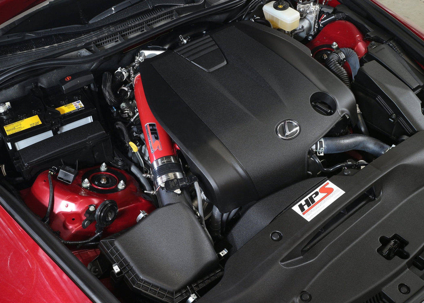 HPS Performance HPS Post MAF Air Intake Tube Kit 2014-2016 Lexus IS250 2.5L V6 Non F-Sport, Red