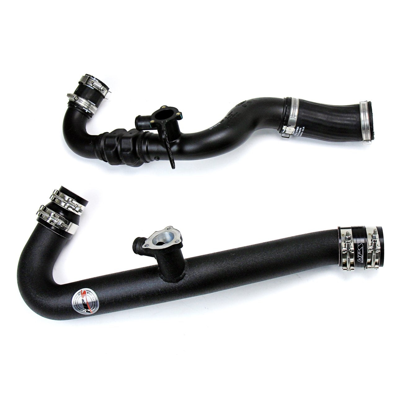 HPS Performance HPS Intercooler Hot Charge Pipe and Cold Side with Black Hoses 15-17 Ford Mustang Ecoboost 2.3L Turbo, Polish
