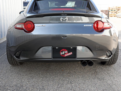 aFe Takeda 2-1/2in 304 SS Axle-Back Exhaust w/ Black Tip 16-19 Mazda Miata L4 2.0L 49-37004-B 49-37004-B Photo - Mounted