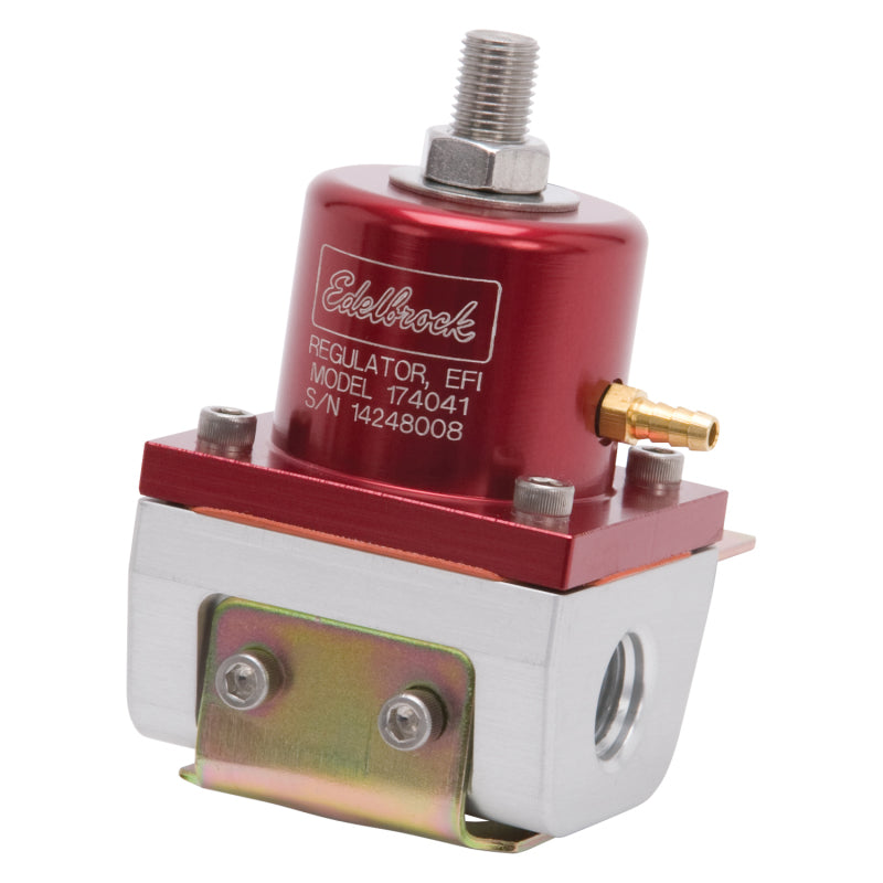 Edelbrock Fuel Pressure Regulator EFI 180 GPH 35-90 PSI -6 In/Out -6 Return Red/Clear 174041 174041 Photo - out of package