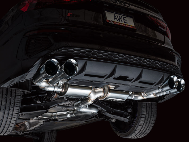 AWE Tuning AWE 22-24 Audi 8Y S3 Touring Edition Exhaust - Chrome Silver Tips 3015-42897 3015-42897 Photo - Mounted