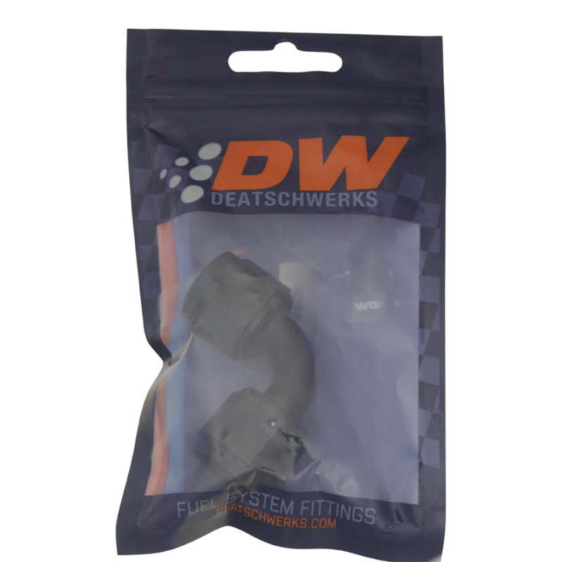 DeatschWerks 8AN Flare Female Swivel 90-Degree to 8AN Flare Female Swivel - Anodized Matte Black 6-02-0216-B 6-02-0216-B Photo - lifestyle view