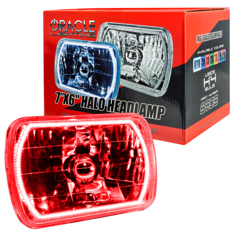 ORACLE Lighting Oracle Pre-Installed Lights 7x6 IN. Sealed Beam - Red Halo 6908-003 6908-003 Photo - Close Up