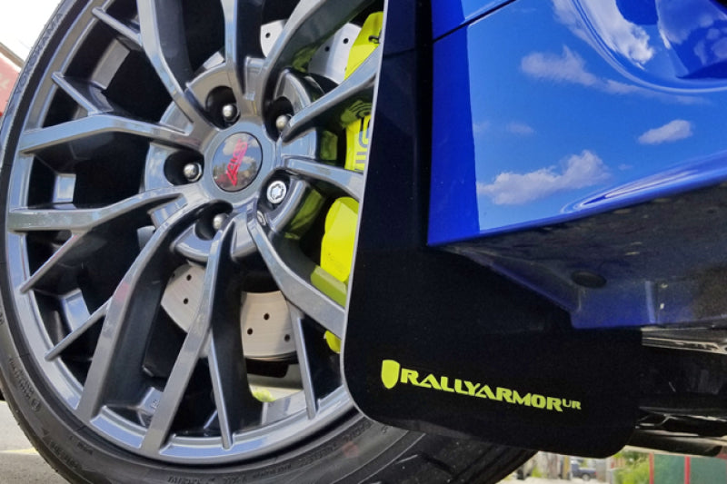 Rally Armor 15-18 Subaru WRX/STi Sedan UR Black Mud Flap w/ Green Logo MF32-UR-BLK/CGN User 2