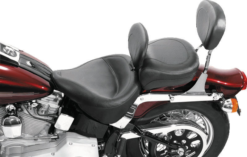 Mustang Motorcycle Mustang 84-06 Harley Standard Rear Tire Wide Touring Std Solo Seat w/Driver Backrest - Black 79121 79121 User 1