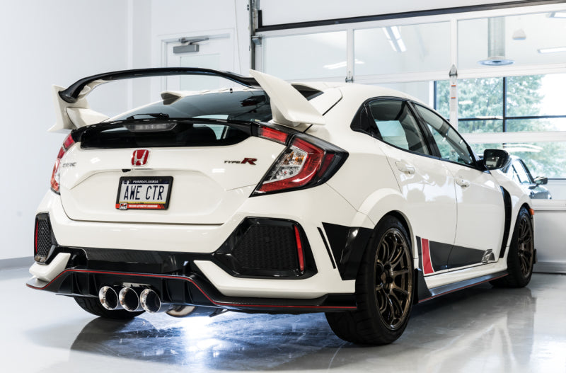 AWE Tuning 2017+ Honda Civic Type R Track Edition Exhaust w/Front Pipe & Triple Chrome Silver Tips 3020-52000 3020-52000 Photo - Mounted