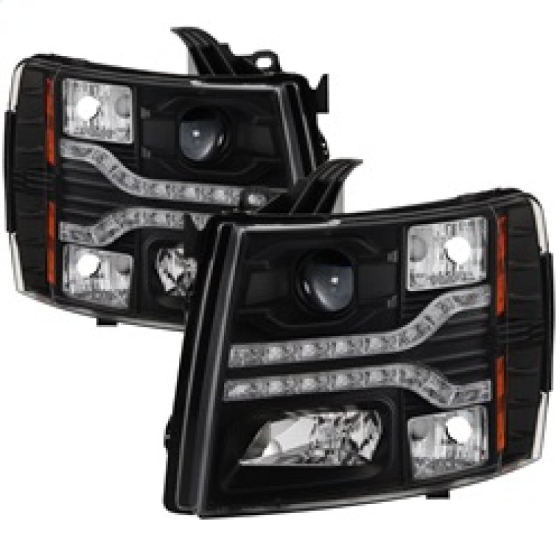 Spyder Chevy Silverado 1500 07-13 V2 Projector Headlights - LED DRL - Black PRO-YD-CS07V2-DRL-BK 5083524 5083524 Photo - Primary