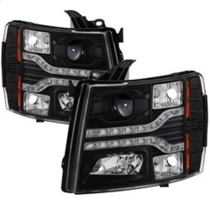 Spyder Chevy Silverado 1500 07-13 V2 Projector Headlights - LED DRL - Black PRO-YD-CS07V2-DRL-BK 5083524 5083524 Photo - Primary