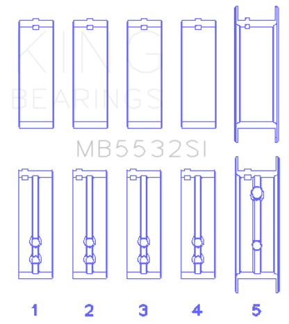 King Engine Bearings King Chevrolet 151/153 (Size STD) Main Bearing Set MB5532SI MB5532SI Photo - Primary