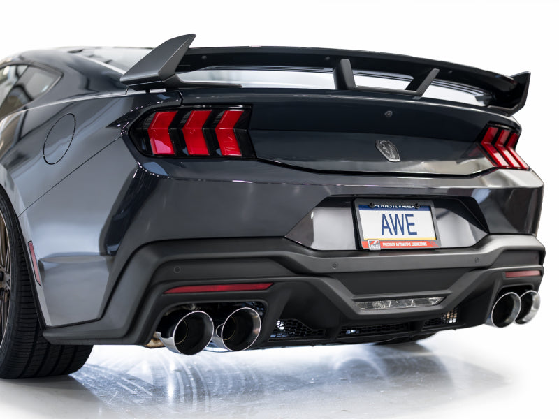 AWE Tuning AWE 2024 Ford Mustang Dark Horse S650 RWD Track Edition Catback Exhaust w/ Quad Chrome Silver Tips 3020-42375 3020-42375 Photo - Mounted
