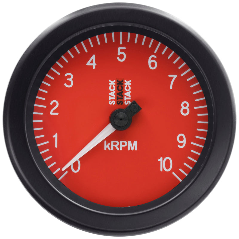 Autometer Stack Sport 88mm 0-10K RPM Tachometer - Red ST100-010R ST100-010R Photo - Primary