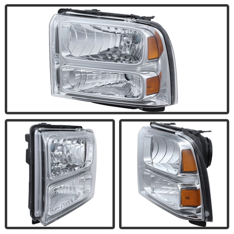 SPYDER Xtune Ford F250/350/450 Super Duty 05-07 Crystal Headlights Chrome HD-JH-FS05-AM-C 9026560 9026560 Photo - Unmounted