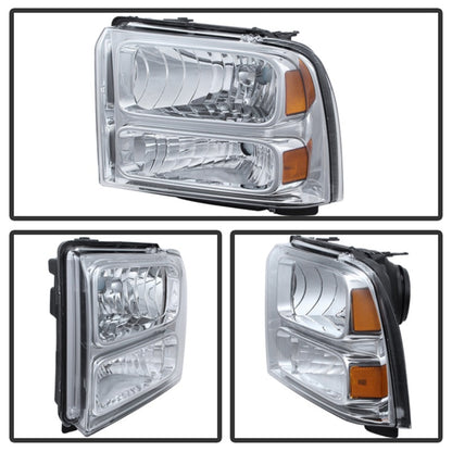 SPYDER Xtune Ford F250/350/450 Super Duty 05-07 Crystal Headlights Chrome HD-JH-FS05-AM-C 9026560 9026560 Photo - Unmounted