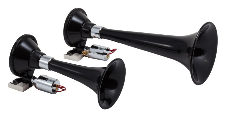 Kleinn Air Horns Kleinn Black Dual Horn/ 13In/8In - High Impact ABS Trumpet/ Zinc Alloy Base 220 220 Photo - Primary