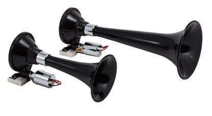 Kleinn Air Horns Kleinn Black Dual Horn/ 13In/8In - High Impact ABS Trumpet/ Zinc Alloy Base 220 220 Photo - Primary