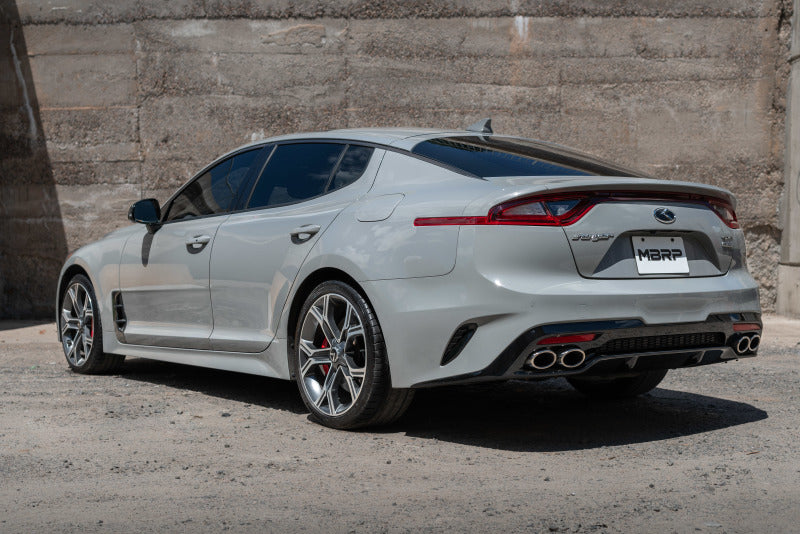 MBRP 2018+ Kia Stinger 3.3L RWD/AWD 2.5in Cat Back Dual Rear Exit w/o Tips S4704AL S4704AL Photo - lifestyle view