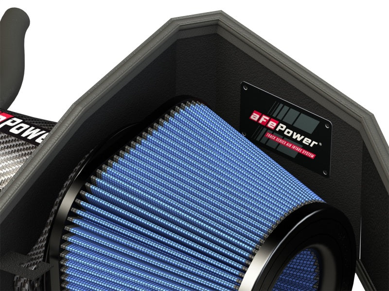 aFe Track Series Carbon Fiber Cold Air Intake System w/Pro 5R Filter Media 54-12172-C Photo - Unmounted