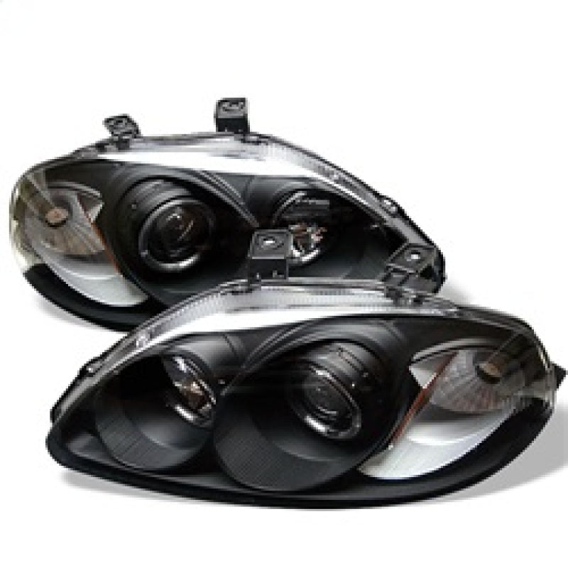 Spyder Honda Civic 96-98 Projector Headlights LED Halo Amber Reflctr Blk PRO-YD-HC96-AM-BK 5010902 5010902 Photo - Primary