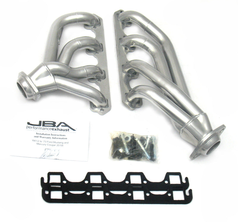 JBA 65-73 Ford Mustang 351W SBF 1-5/8in Primary Silver Ctd Mid Length Header 1653SJS 1653SJS Photo - Primary