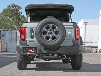 aFe 2021+ Ford Bronco L4-2.3L (t) / V6-2.7L (tt) Vulcan 3in. to 2.5in. SS Cat-Back - Polished 49-33138-P 49-33138-P Photo - Mounted