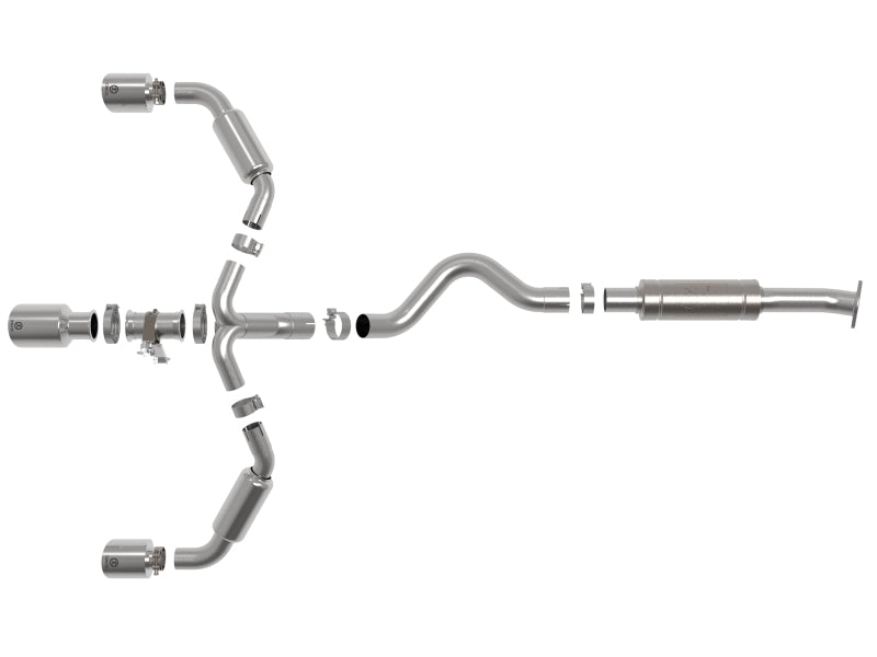 aFe 23-24 Toyota GR Corolla L3 1.6L (t) Gemini XV 3in to 2-1/2in Cat Back Exhaust w/ Polished Tips 49-36070-P 49-36070-P Photo - Unmounted