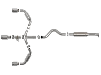 aFe 23-24 Toyota GR Corolla L3 1.6L (t) Gemini XV 3in to 2-1/2in Cat Back Exhaust w/ Polished Tips 49-36070-P 49-36070-P Photo - Unmounted