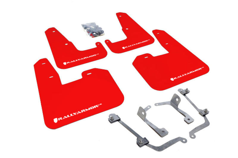 Rally Armor 2008-14 STI Red Mud flap White logo MF15-UR-RD/WH Photo - Primary