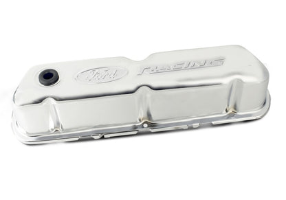 Ford Chrome Steel Valve Cover Set w/Ford Racing Logo FRD302-070 302-070 Photo - Unmounted