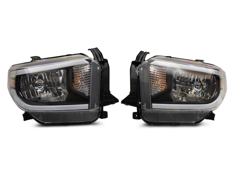 Raxiom 14-21 Toyota Tundra Axial Series Headlights w/ SEQL LED Bar- Blk Housing (Clear Lens) TU16009