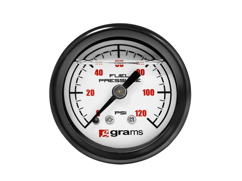 Grams Performance Universal 0-120 PSI Fuel Pressure Guage - White Face G2-99-1200W G2-99-1200W Photo - Unmounted