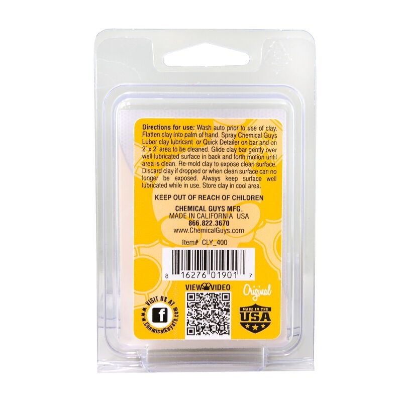 Chemical Guys OG Clay Bar (Light/Medium Duty) - Yellow (P12) CLY_400 CLY_400 User 1