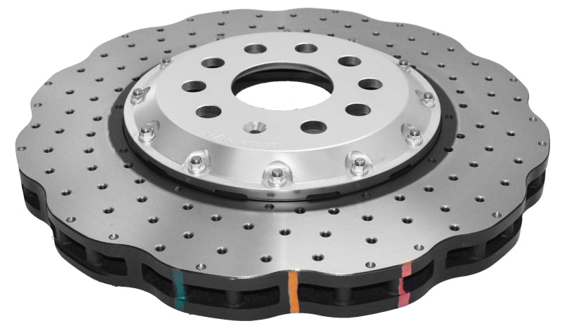 DBA 15-20 Volkswagen Golf R 3.6L Front 5000 Series Cross Drilled Rotor w/Silver Hat 52830WSLVXD 52830WSLVXD Photo - out of package