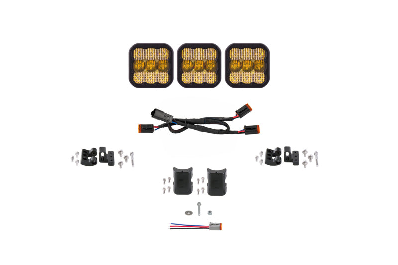Diode Dynamics SS5 Sport Universal CrossLink 3-Pod Lightbar - Yellow Combo DD6793 DD6793 Photo - Primary
