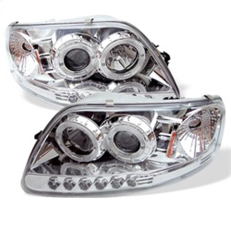 Spyder Ford F150 97-0 Projector - LED Halo Amber Reflctr LED Chome PRO-YD-FF15097-1P-AM-C 5010278 5010278 Photo - Primary