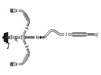 aFe 23-24 Toyota GR Corolla L3 1.6L (t) Gemini XV 3in to 2-1/2in Cat Back Exhaust w/ Blue Flame Tips 49-36067-L 49-36067-L Photo - Unmounted