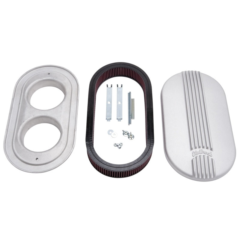 Edelbrock Air Cleaner, Classic Series, Oval, Aluminum Top, Cloth Element, 17.5 " 41199 Photo - Primary