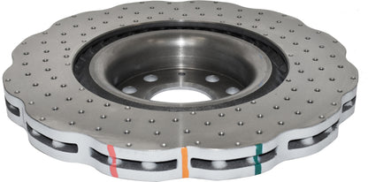 DBA 12-13 Volkswagen Golf R 2.0L Front 4000 Series Cross Drilled Rotor w/Silver Hat 42808WSLVXD 42808WSLVXD Photo - out of package