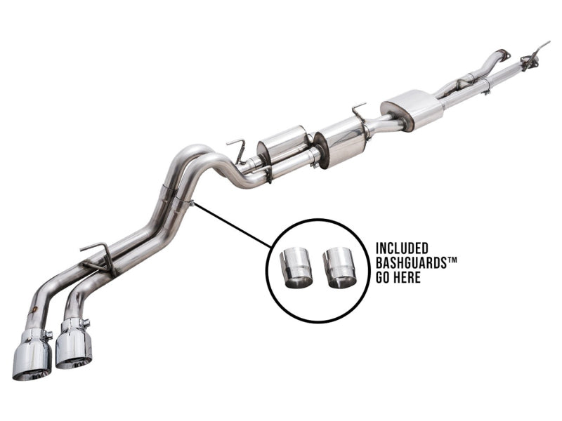 AWE Tuning AWE 16-22 Toyota Tacoma 0FG Catback Exhaust w/ BashGuard - Dual Chrome Silver Tips 3015-32826 3015-32826 Photo - out of package