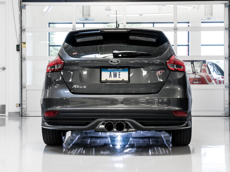 AWE Tuning Ford Focus ST Touring Edition Cat-back Exhaust - Non-Resonated - Chrome Silver Tips 3015-32092 3015-32092 Photo - Mounted