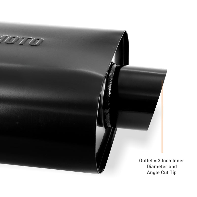 Mishimoto Muffler with 2.5in Center Inlet/Outlet - Angled Tip - Black MMEXH-MF-AT-25CCBK