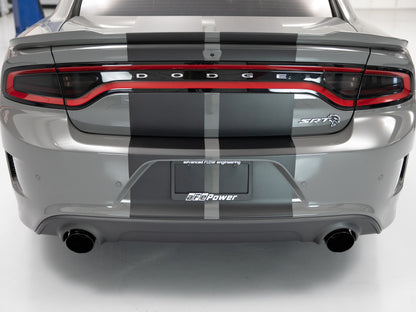 aFe MACH Force-XP 4-1/2in Black OE Replacement Exhaust Tips - 15-19 Dodge Charger/Hellcat 49C32068-B 49C32068-B Photo - Mounted