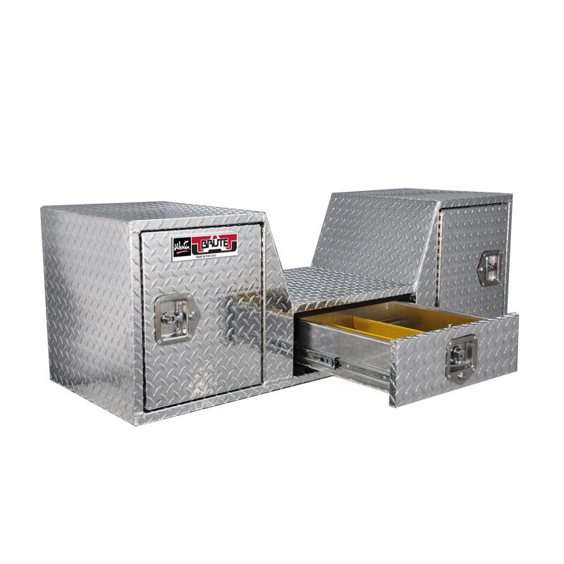 Westin/Brute V Shape Goose Neck 5th Wheel 57in Tailgate Box 1 Drawer/2 Swing Doors - Aluminum 80-RB257D 80-RB257D Photo - Primary