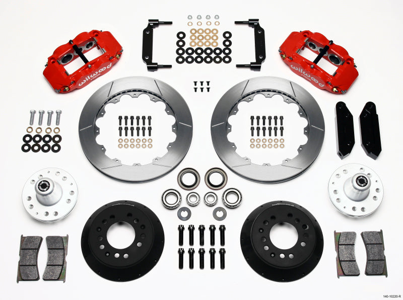 Wilwood Narrow Superlite 6R Front Hub Kit 12.88in Red 1970-1973 Mustang Disc Spindle 140-10220-R 140-10220-R Photo - Primary