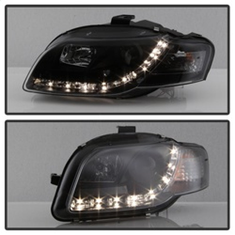 Spyder Audi A4 06-08 Projector Headlights Halogen Model Only - DRL Black PRO-YD-AA405-DRL-BK 5008572 5008572 Photo - Unmounted