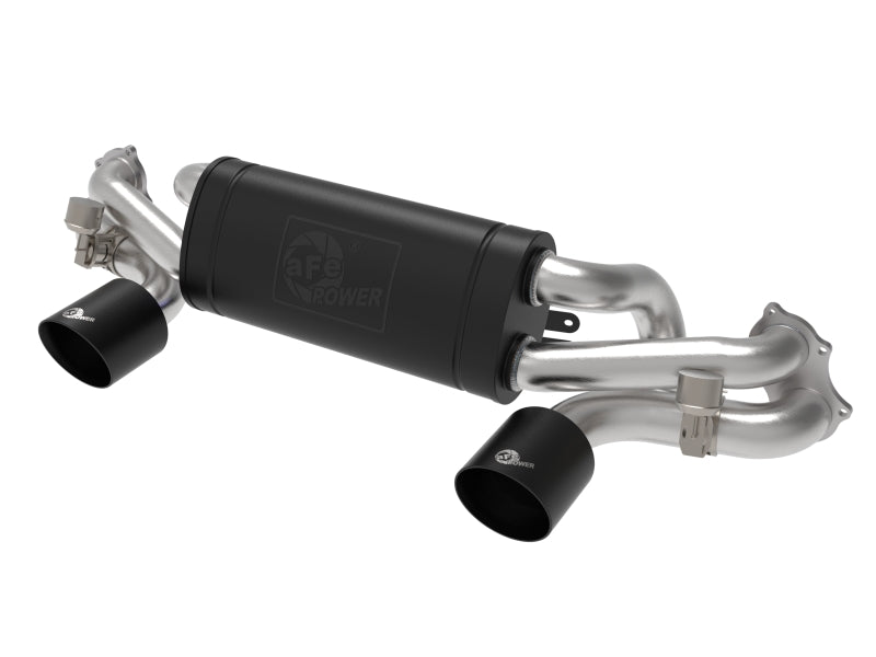 aFe MACHForce XP 2.25in-2.5in 304SS Exhaust Cat-Back Porsche 20-22 Cayman GT4(718) 4.0L - Black Tips 49-36443-B 49-36443-B Photo - Primary