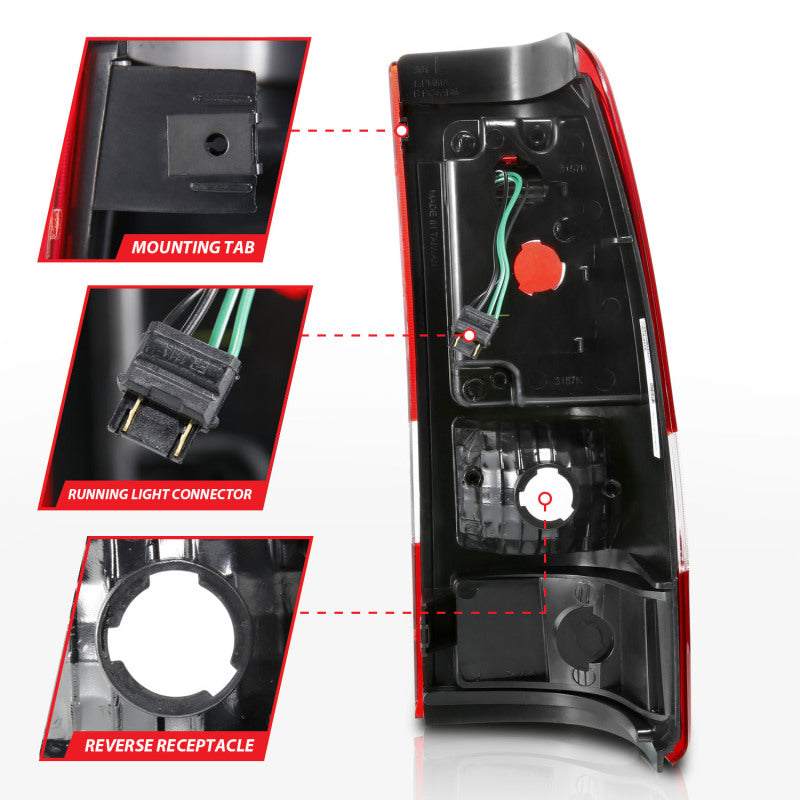 ANZO 1999-2002 Chevy Silverado 1500 LED Taillights Plank Style Black w/Clear Lens 311324 311324 User 4